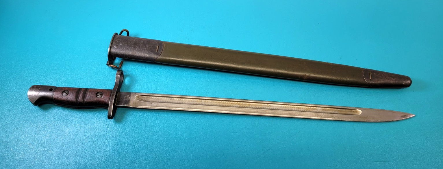 Superb WWI US Model 1917 Winchester Bayonet + Grafton & Knight Scabbard TR1369