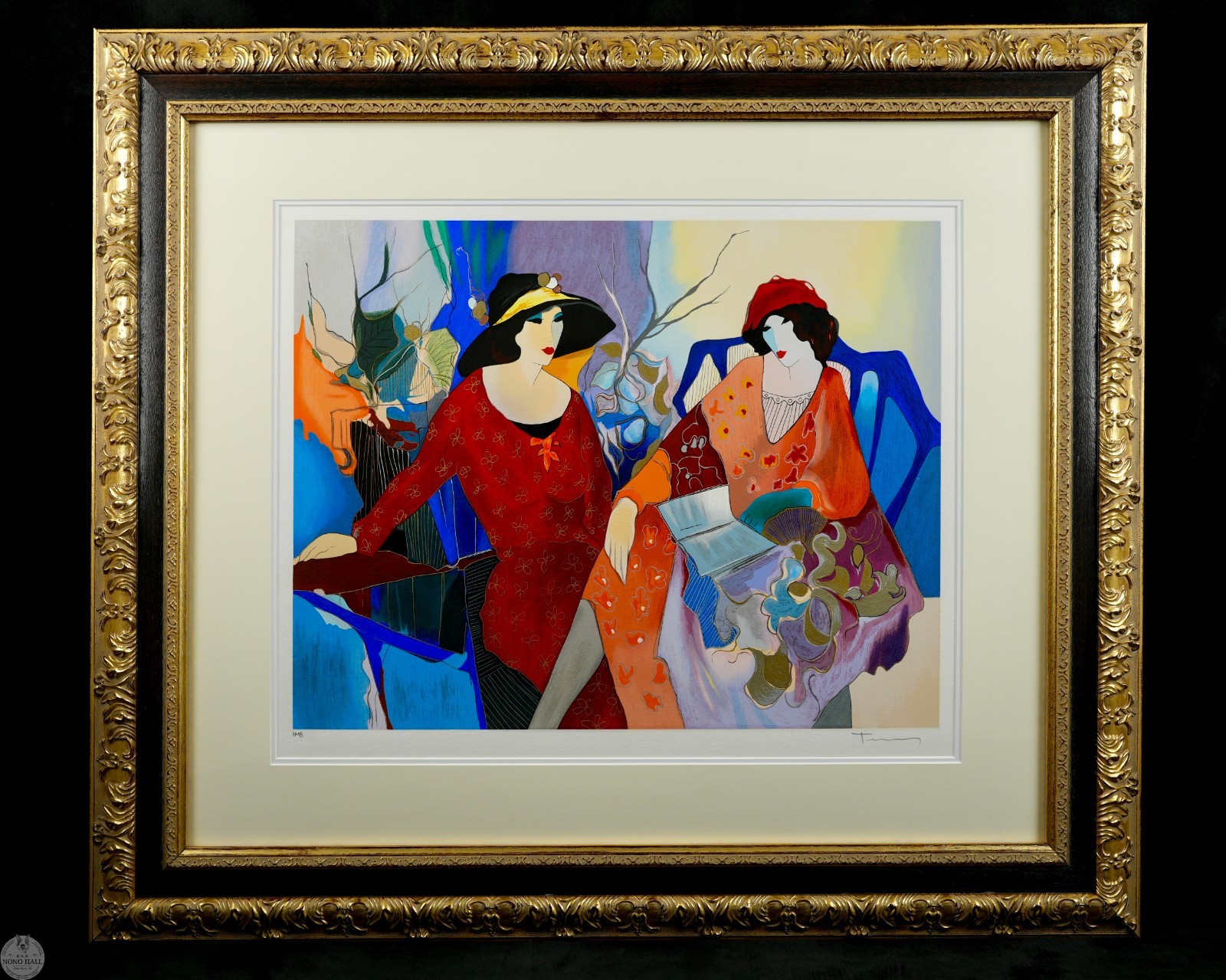 Vintage Framed  Itzchak Tarkay Signed Limited Edition Serigraph “The Reader II”