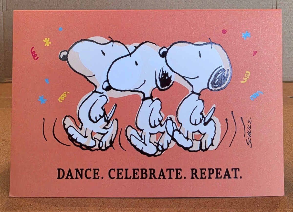 American Greetings Birthday Card with Envelope 5 x 7 Peanuts Snoopy Dance