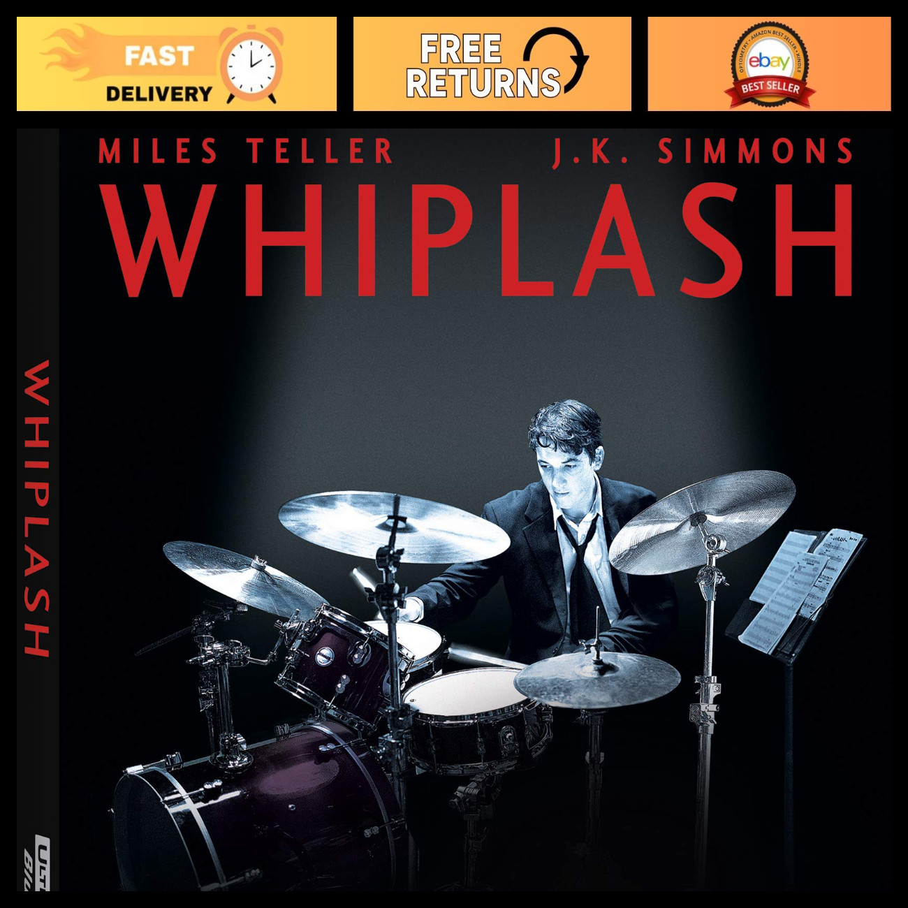 Whiplash 4K UHD + Blu-ray + Digital Copy - Award-Winning Drama Film