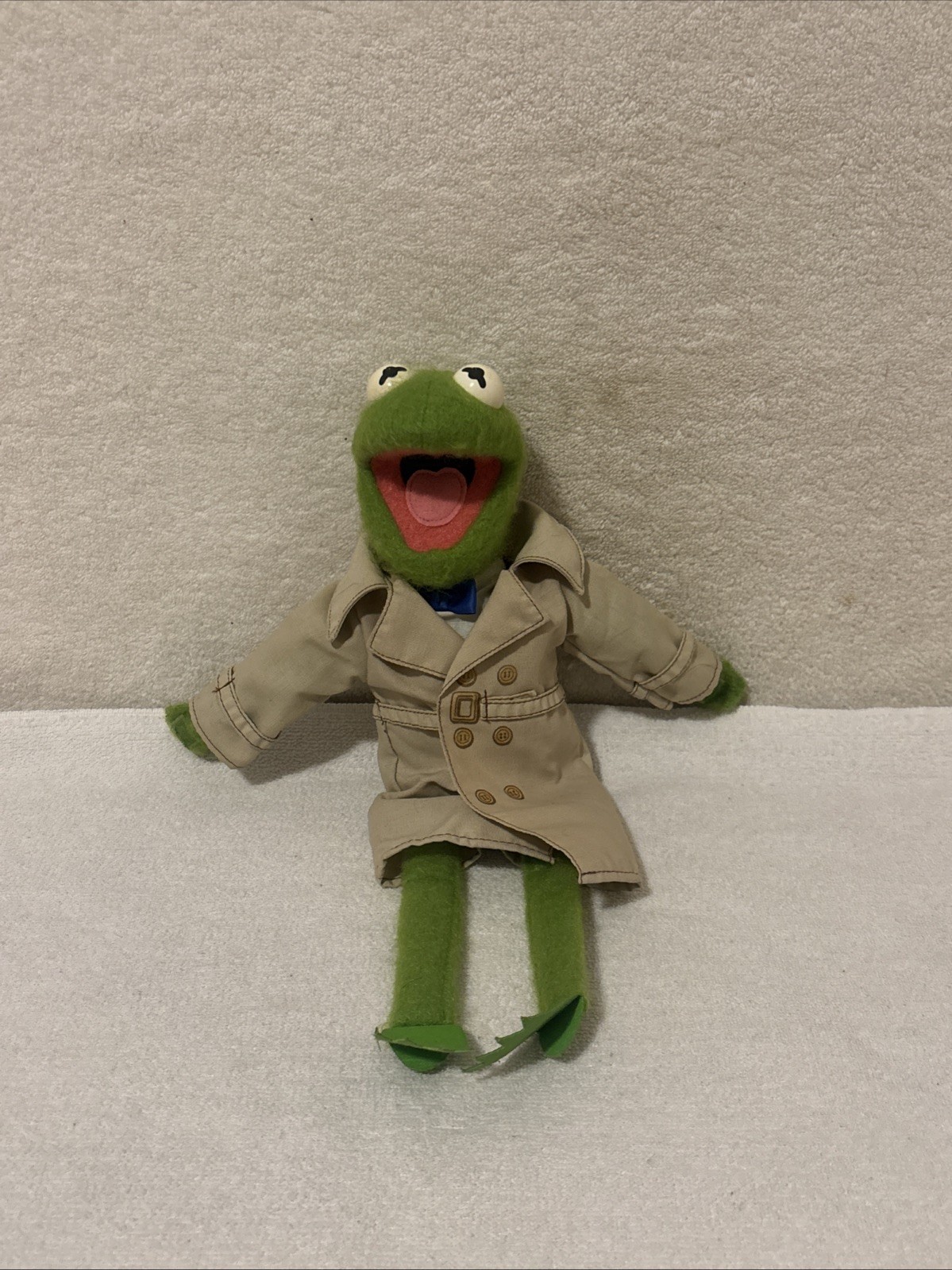 Fisher Price Vintage Kermit The Frog Muppet Detective Plush #857 Jim Henson 1981