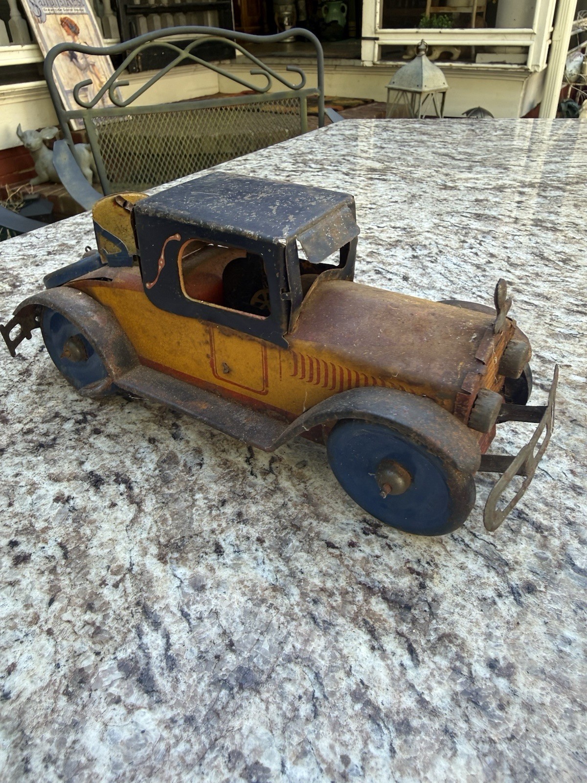 VINTAGE MARX  1920\'S  TIN LITHO WIND UP  KING RACER W/DRIVER