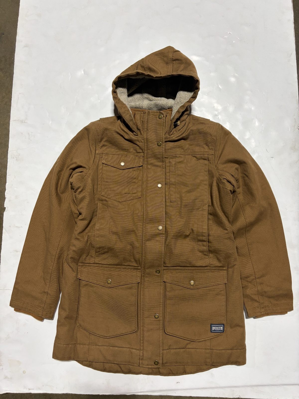 Duluth Trading Women\'s Superior Fire Hose Parka Medium Brown Hooded Insulated NW Duluth Trading Women\'s Superior Fire Hose Parka Medium Brown Hooded Insulated NW