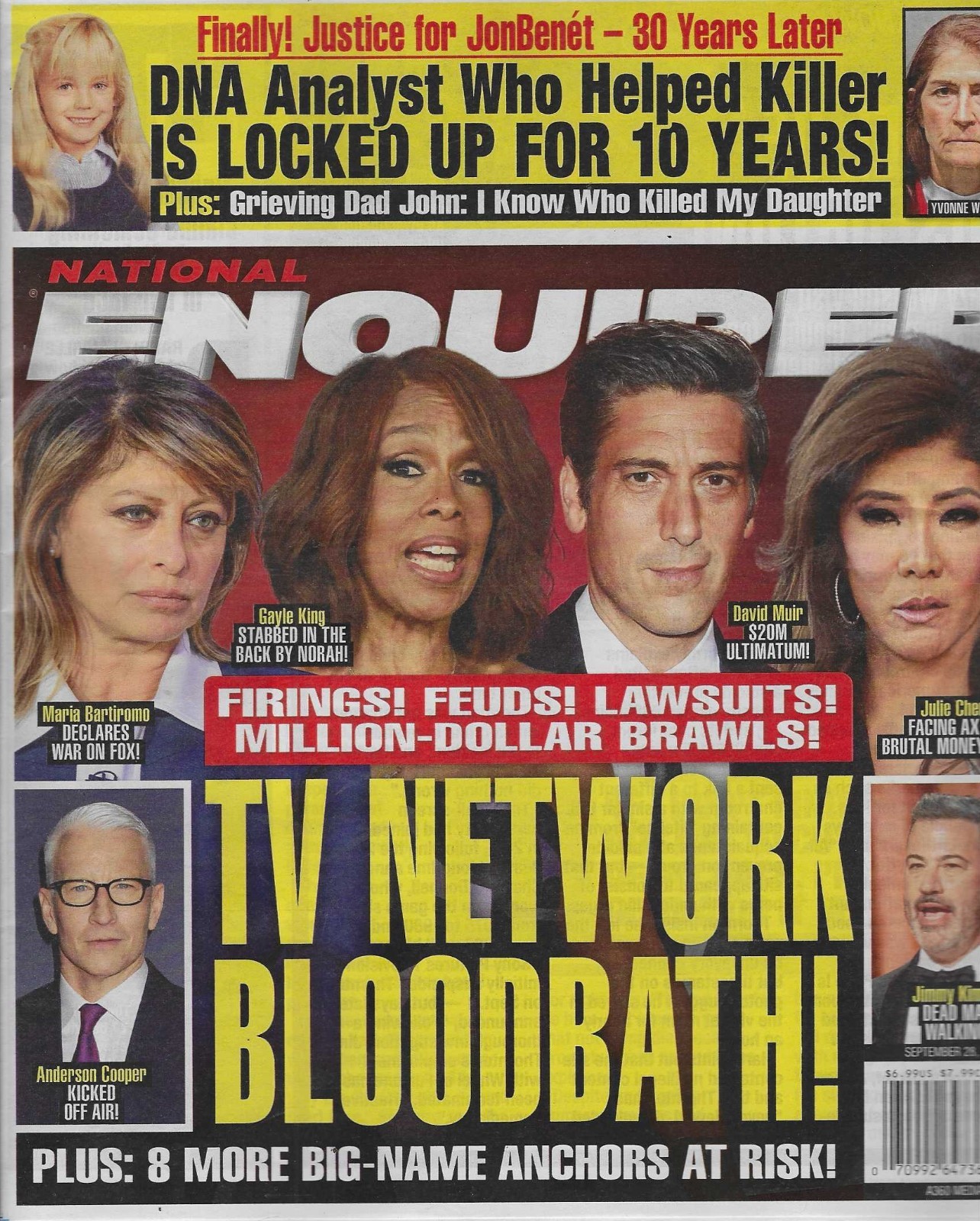 National Enquirer Magazine September 28th, 2026: TV Network Bloodbath National Enquirer Magazine September 28th, 2026: TV Network Bloodbath