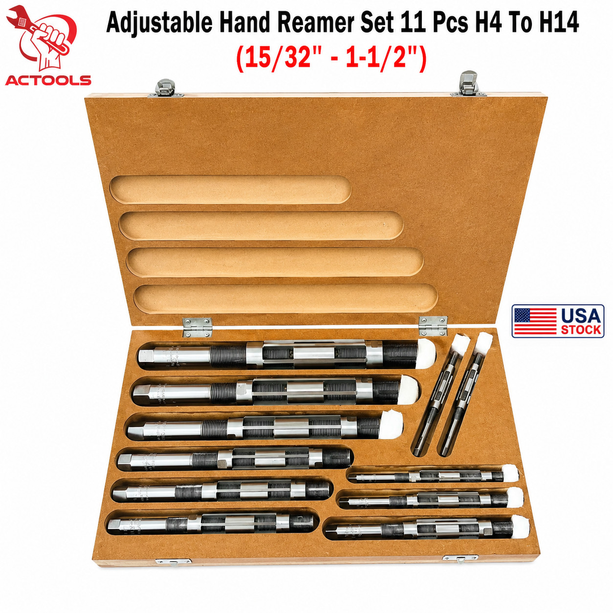 NEW Adjustable Hand Reamer Set 11 Pcs H4 To H14 (15/32\