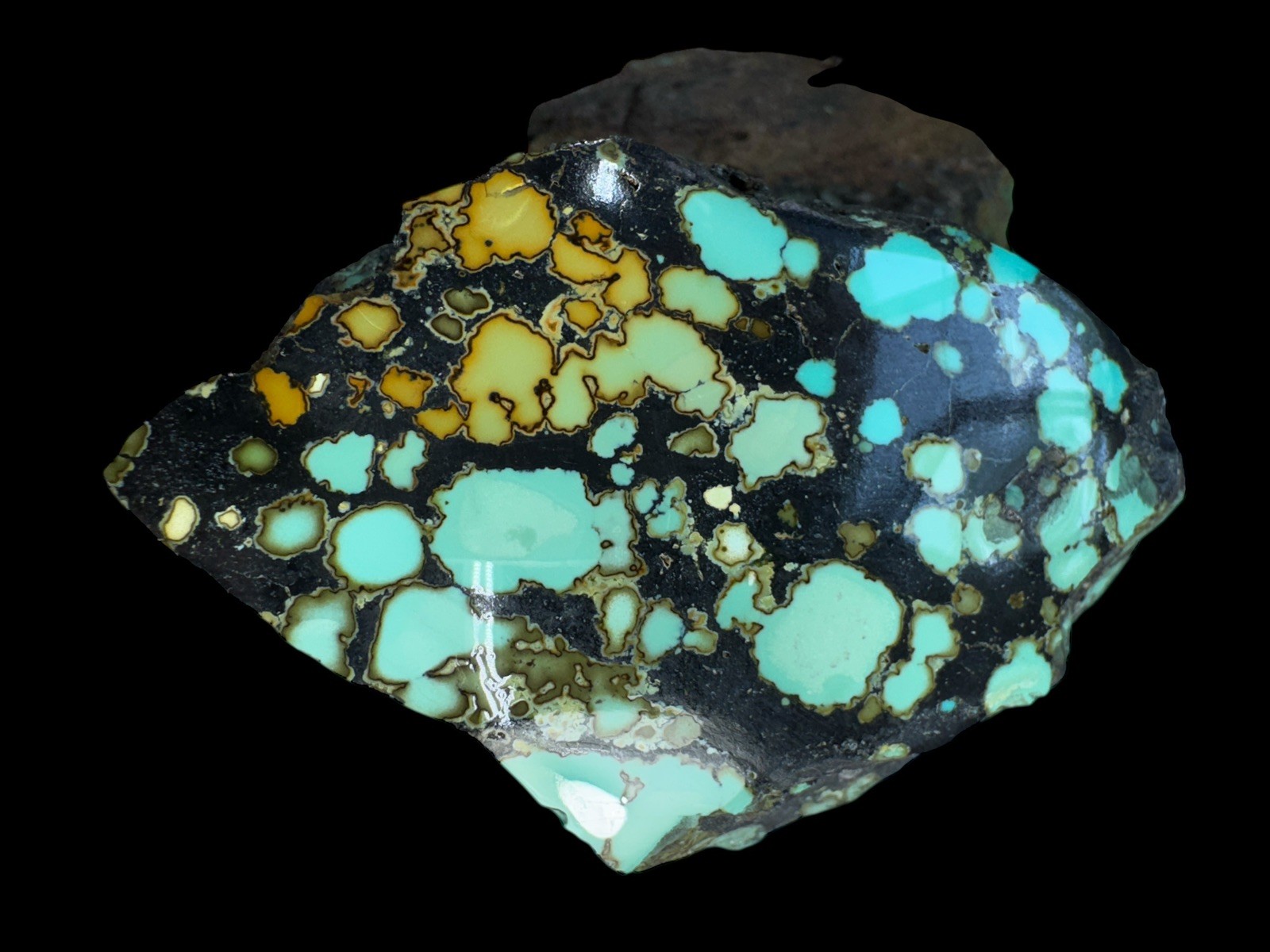 Hubei turquoise stabilized very unique colors with great contrast and pattern 