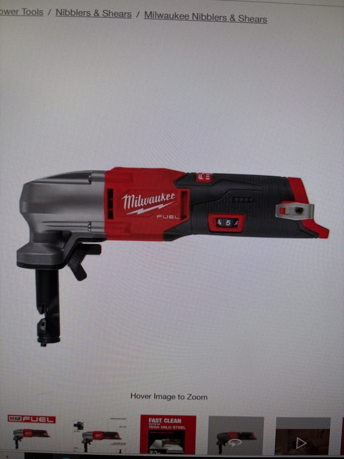 MILWAUKEE M12 FUEL 16G NIBBLER MILWAUKEE M12 FUEL 16G NIBBLER