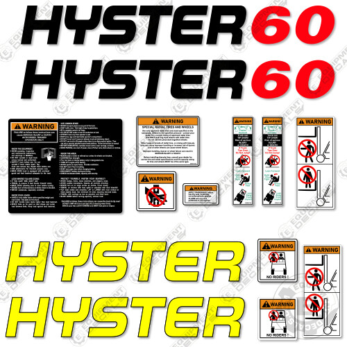 Fits Hyster 60 Decal Kit Equipment Decals Forklift - 7 YEAR 3M VINYL