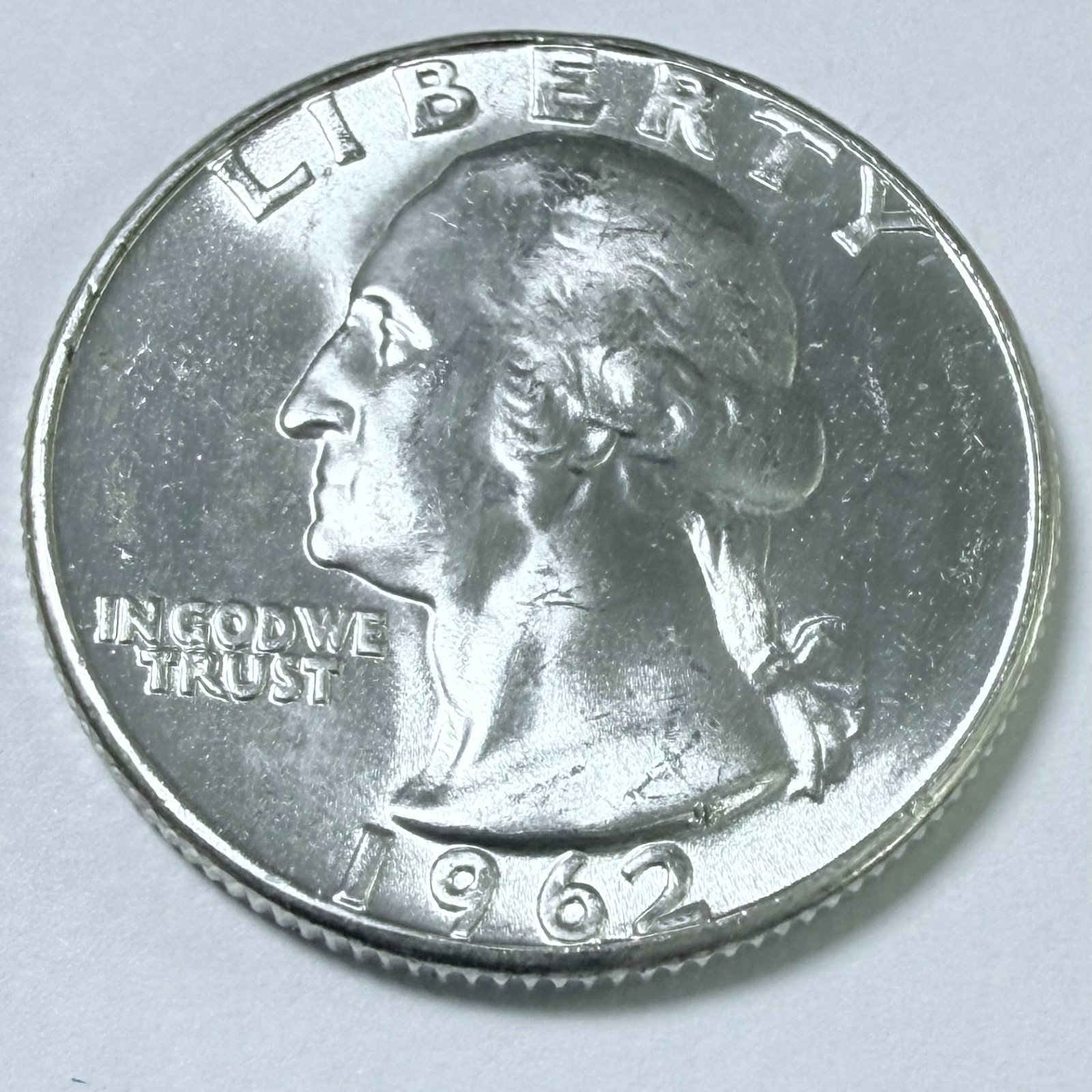 1962-P Washington Quarter BU Uncirculated 90% Silver AU About Uncirculated #9802 1962-P Washington Quarter BU Uncirculated 90% Silver AU About Uncirculated #9802