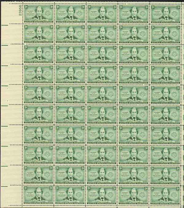 US  #974 JULIETTE LOW, GIRLS SCOUT  SHEET OF 50