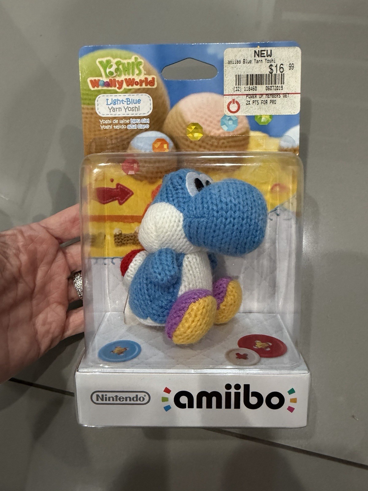 Nintendo Amiibo Yoshi’s Wooly World Light Blue Yarn Yoshi - Brand New