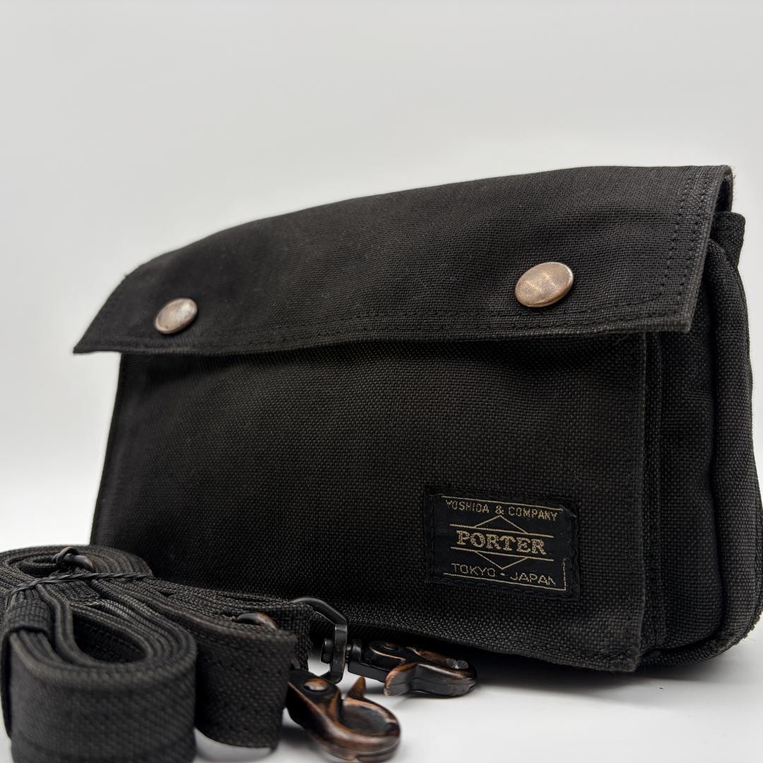 PORTER YOSHIDA SMOKY Wallet Shoulder Bag Black Japan Authentic
