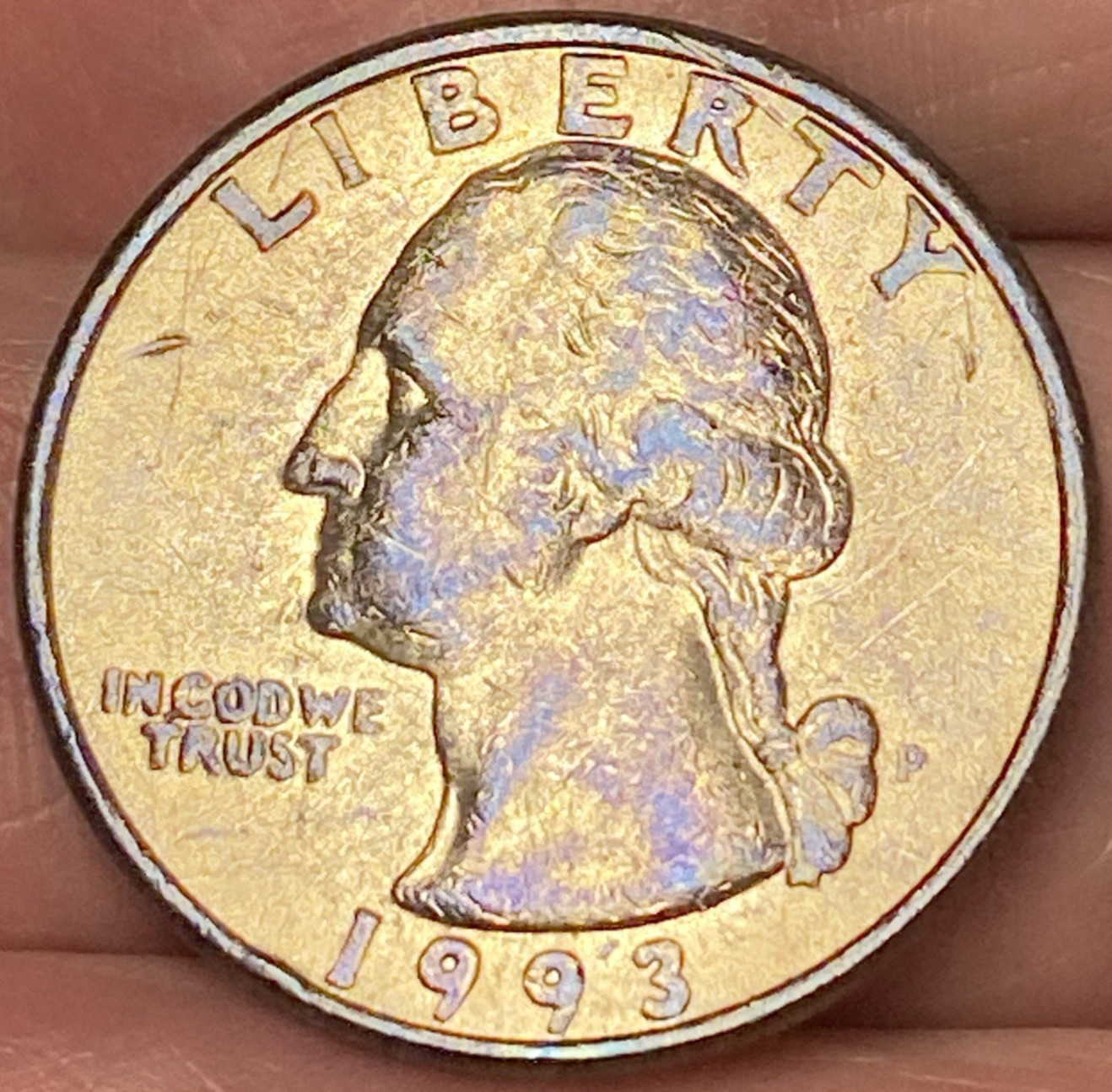 1993-P Washington Quarter Brilliant Gold Toned Coin #35