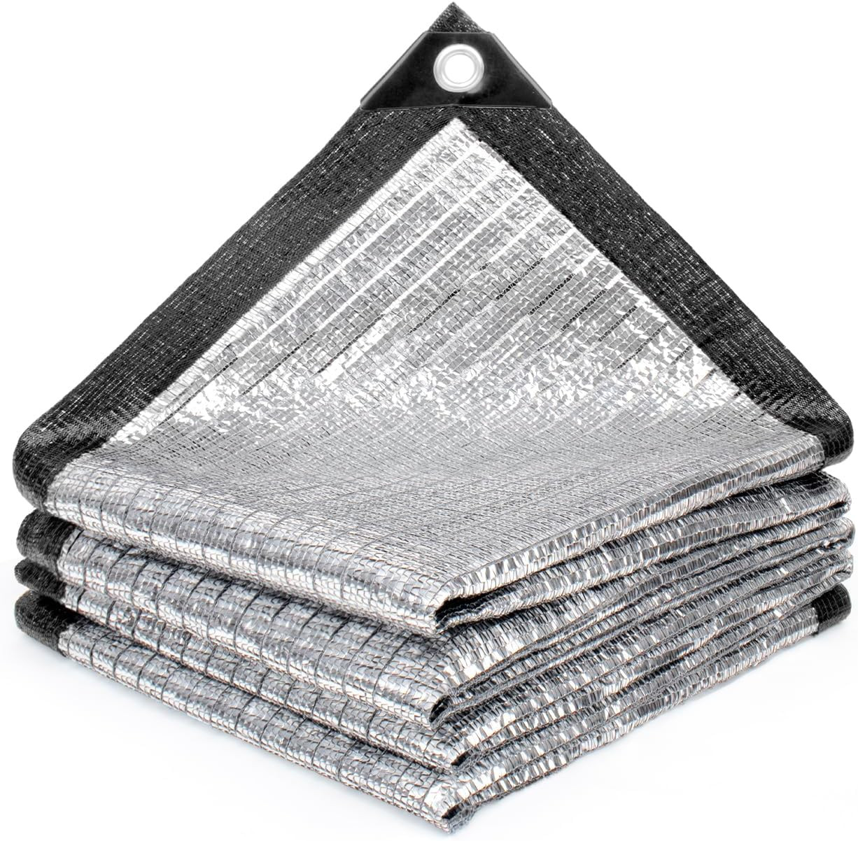 85% Aluminum Sun Shade Cloth 20x20Ft Reflective Mesh Tarp with Grommets