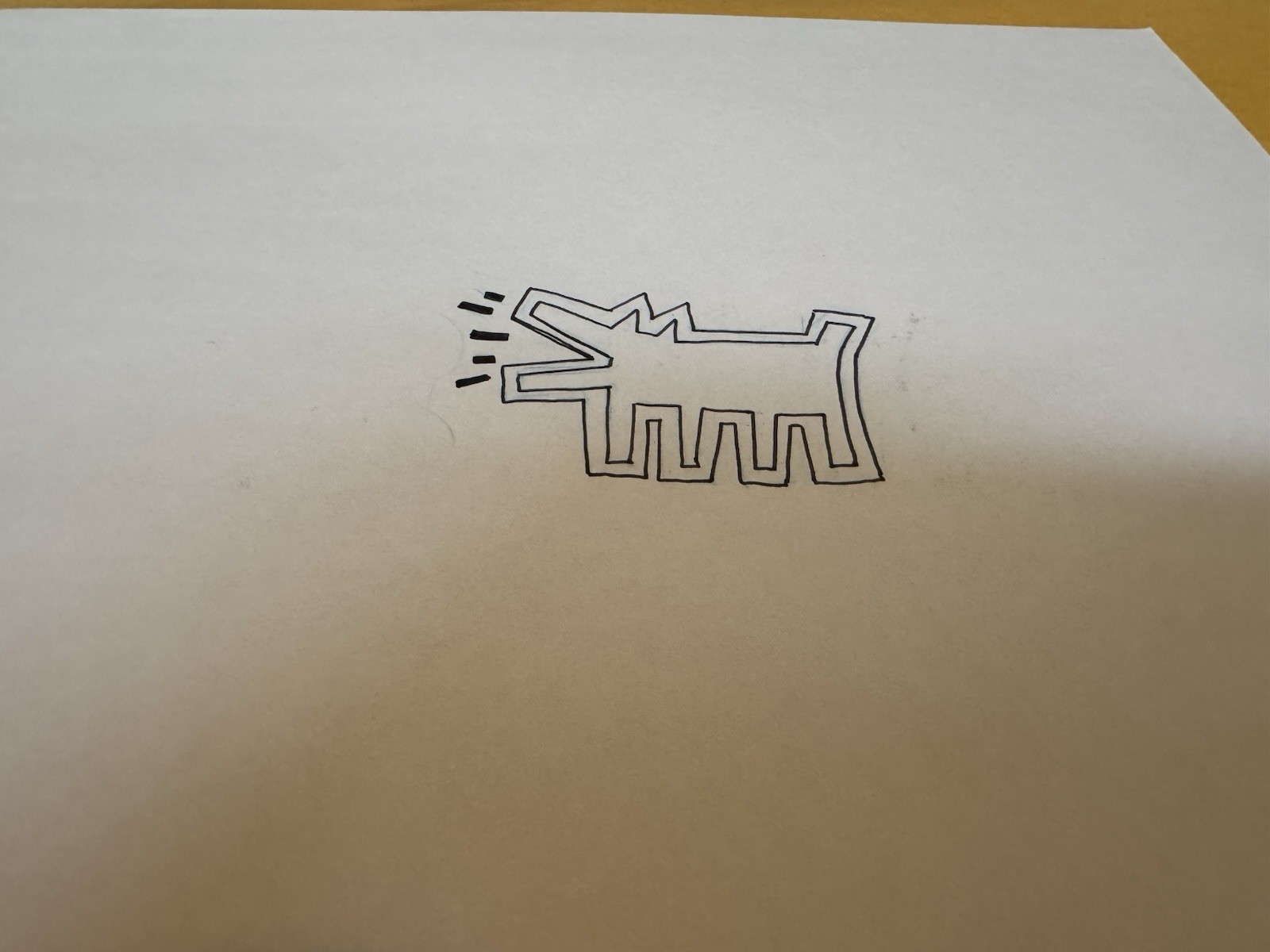 Keith Haring Original Drawing From Sesame Street Barking Dog With 2 Letters