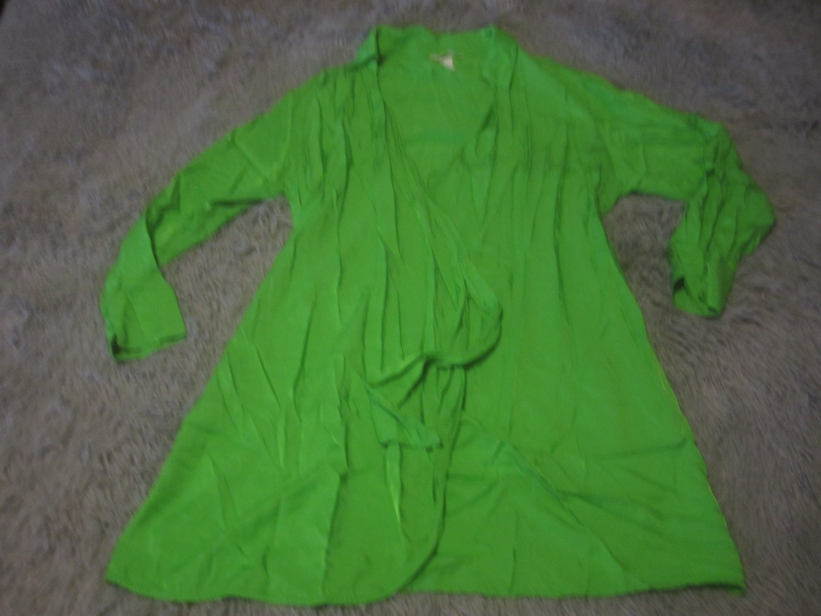 H&M Womens Dress Size Large Green Long Sleeve Button Down Casual Collared Belted