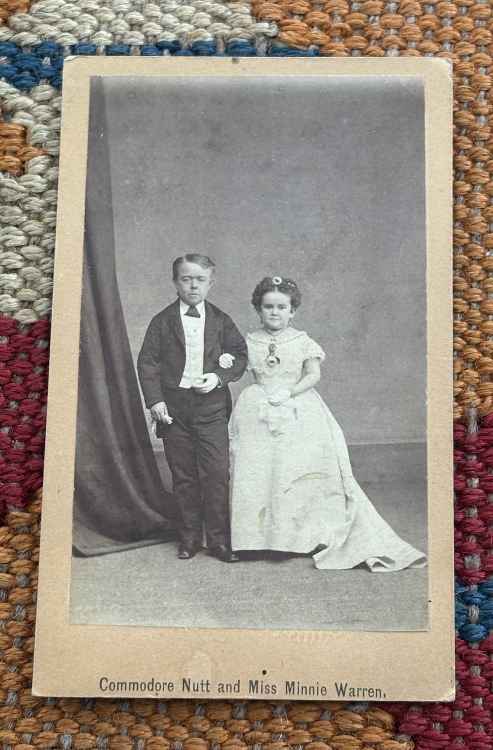 Commodore Nutt Minnie Warren Midget Antique CDV Circus Photo Wedding Circus Commodore Nutt Minnie Warren Midget Antique CDV Circus Photo Wedding Circus