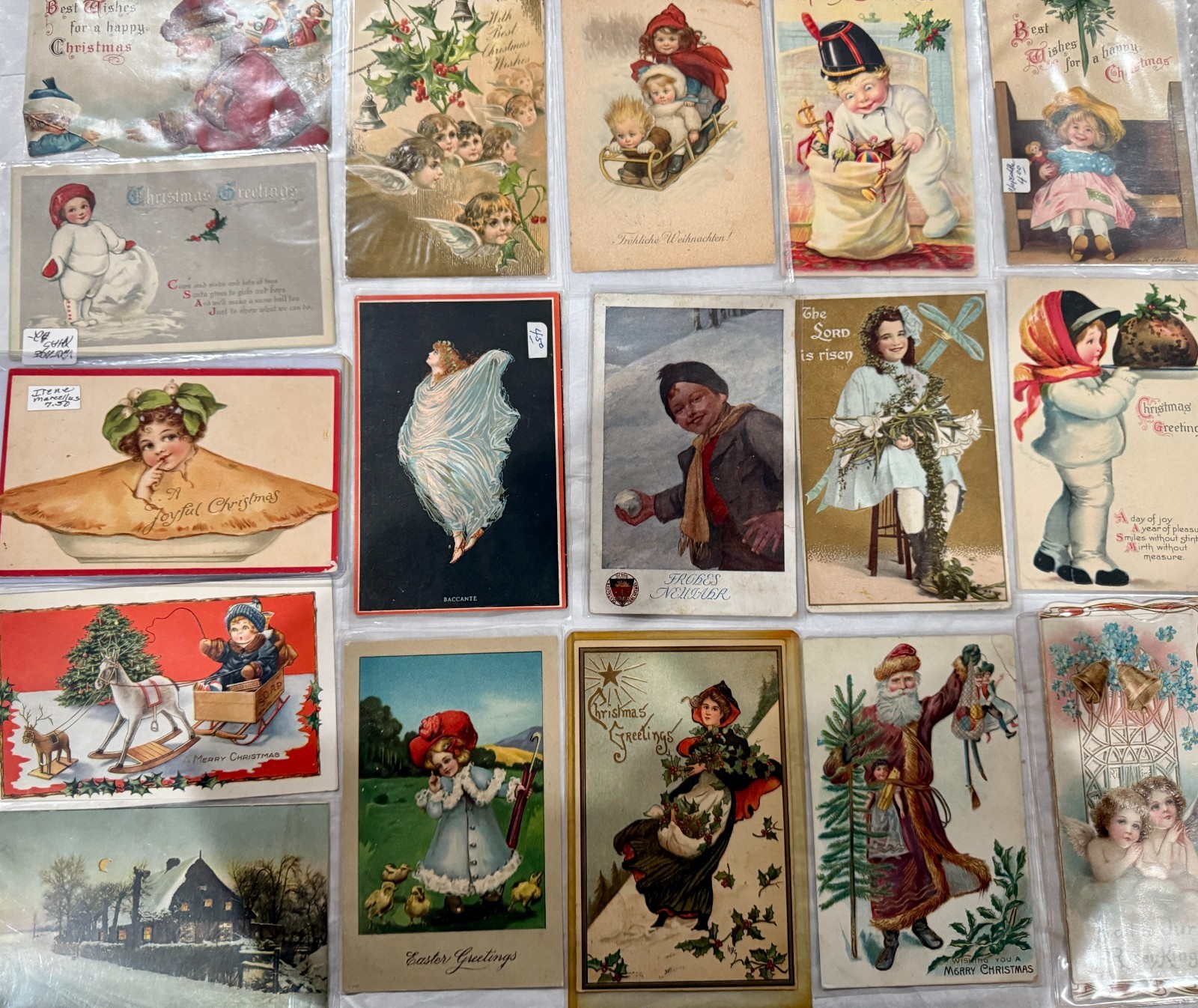 Lot 17 Antique Victorian Post Cards Early 1900's Christmas Easter Sealed