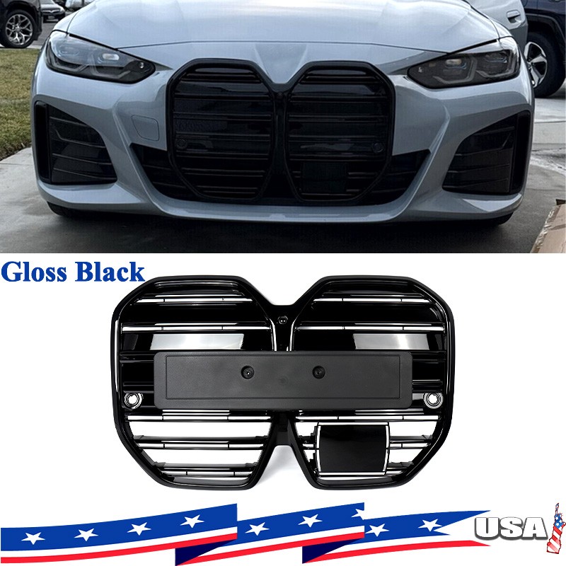 Gloss Black Front Bumper Kidney Grille For 2022-2024 BMW G26 i4 Gran Coupe Grill