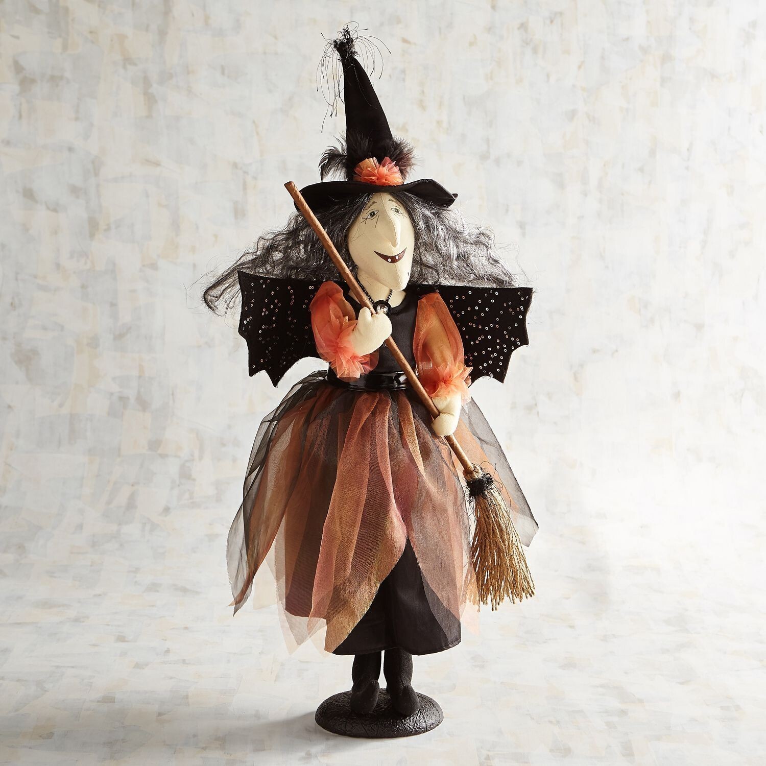 NWT  PIER 1 Halloween ~ BATTY WITCH ON STAND ~ 25\
