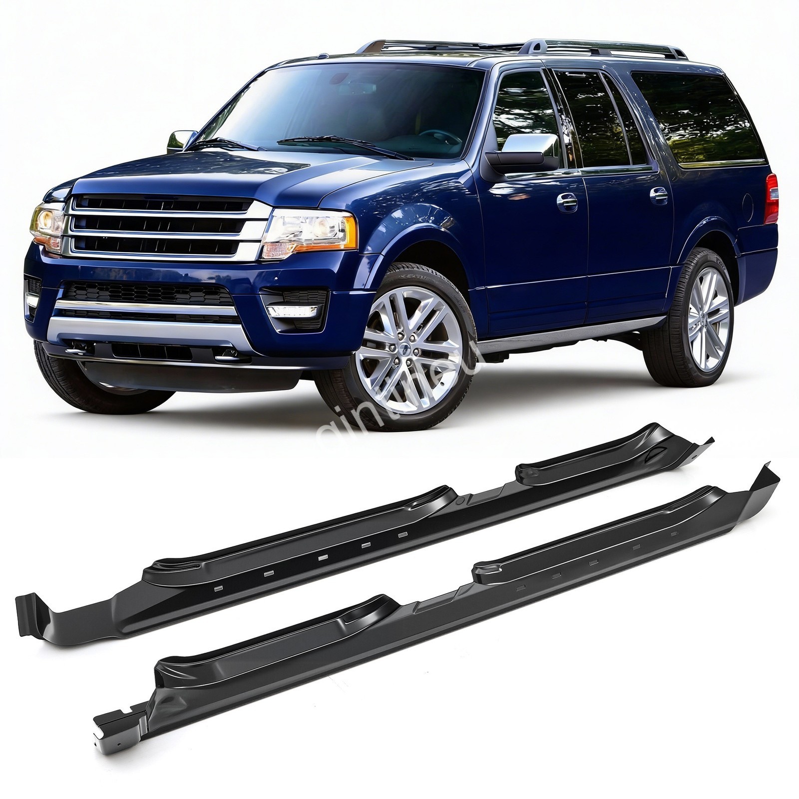 For Ford Expedition 2003-2017 Outer Rocker Panels Pair Steel Black Rust Repair