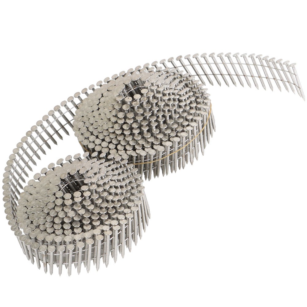 3600Pcs 15 Deg Wire Coil 1-1/4” ×.09” Ring Shank Stainless Steel Siding Nail New