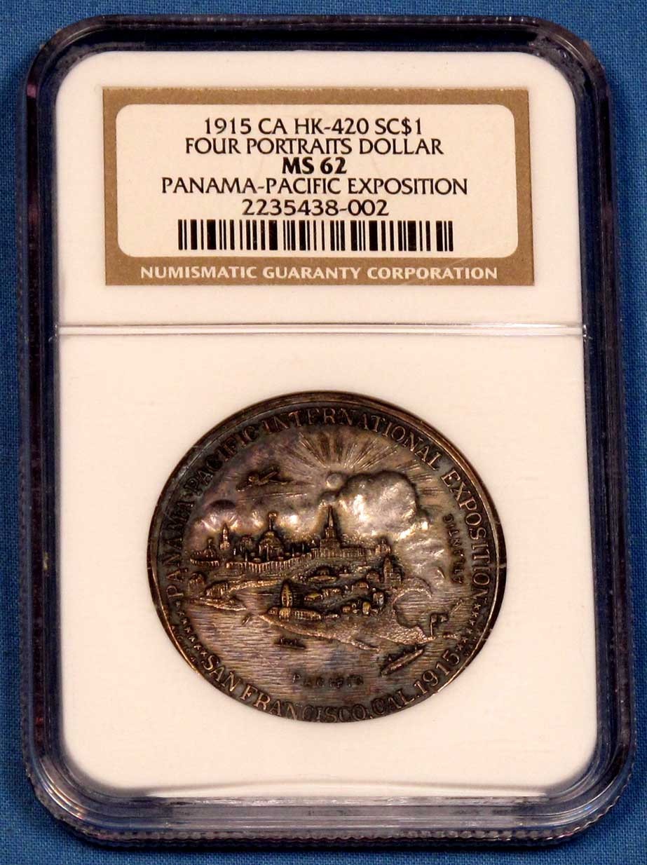 1915 HK-420  : Four Portraits Dollar at Panama-Pacific Exposition :  NGC MS 62