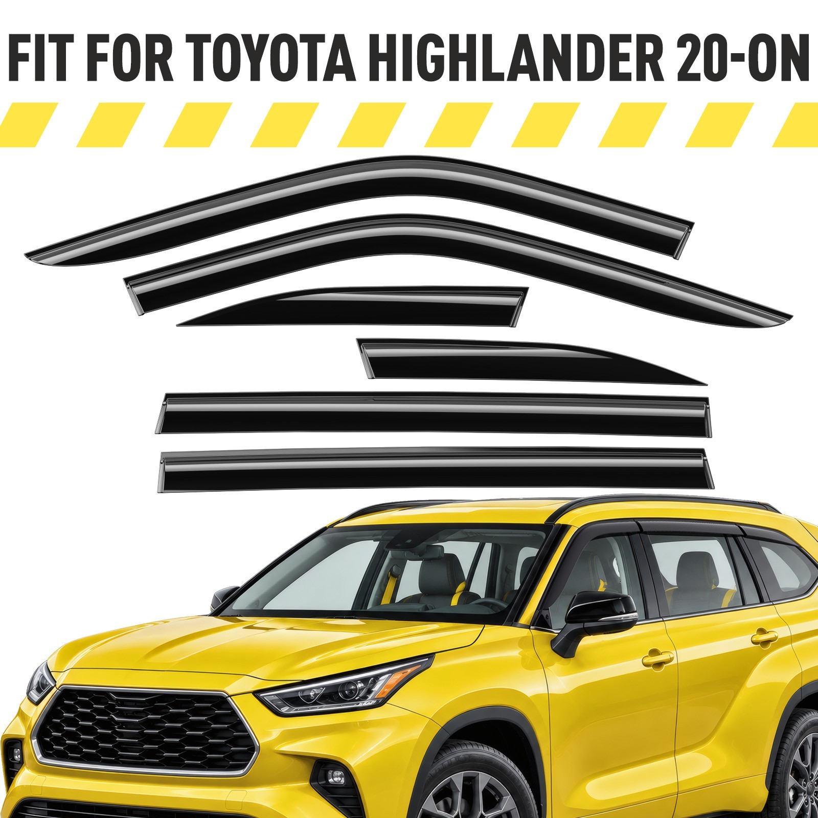Rain Guards Vent Visors Shade for 2020-2026 Toyota Highlander