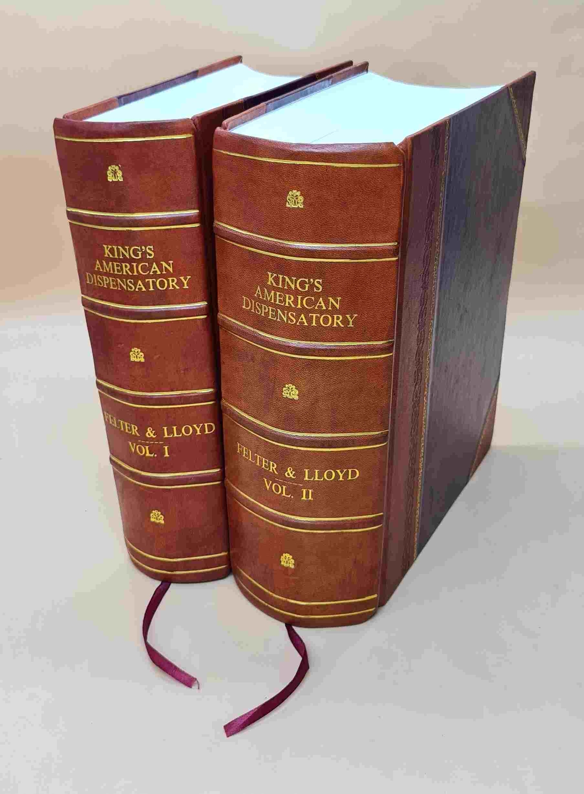 King'S American Dispensatory V. 1-2 1909 [Leather Bound] Set Of 2