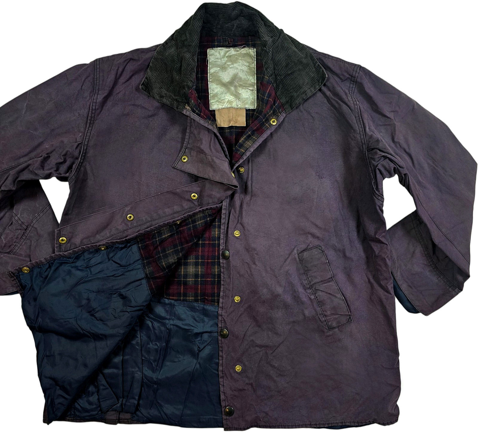 *HOT VTG Men\'s BARBOUR @ A305 TOWN COUNTRY PARKA LINED PURPLE WAXED Jacket C42 L