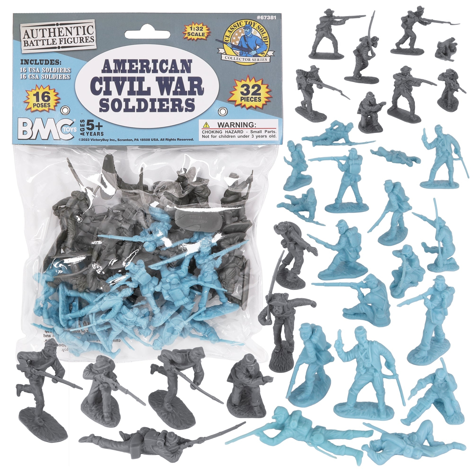 BMC CTS American Civil War Plastic Army Men Classic Toy Soldier Blue Gray Figure