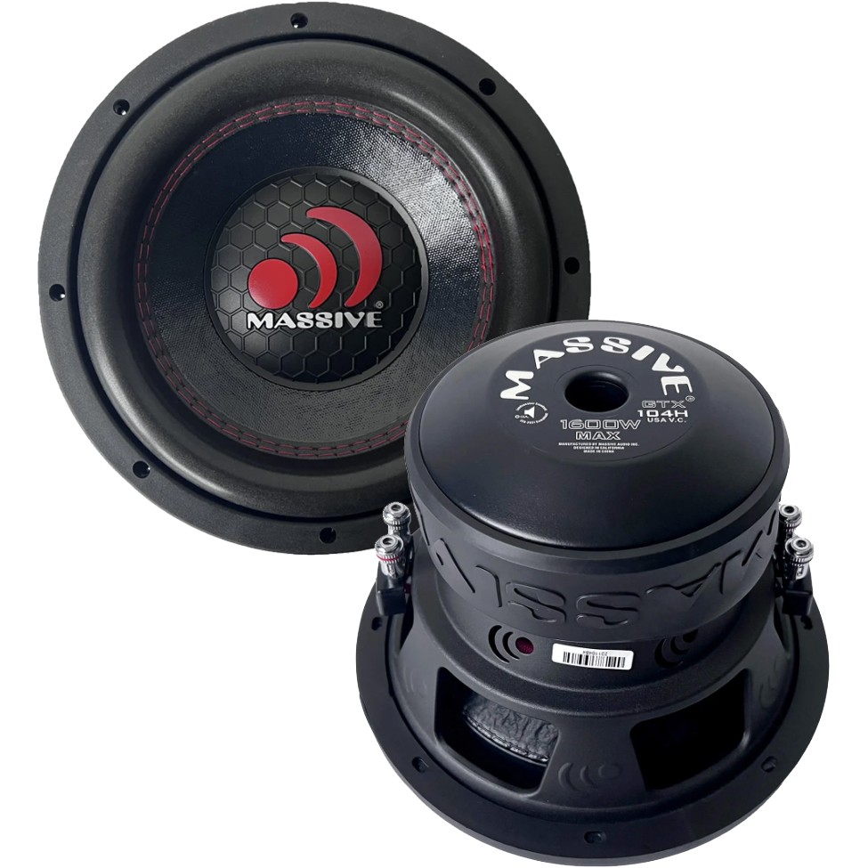 (2) MASSIVE AUDIO GTX104H 10” GTX SERIES DUAL 4-OHM SUBWOOFERS CAR SUBS (1 PAIR)