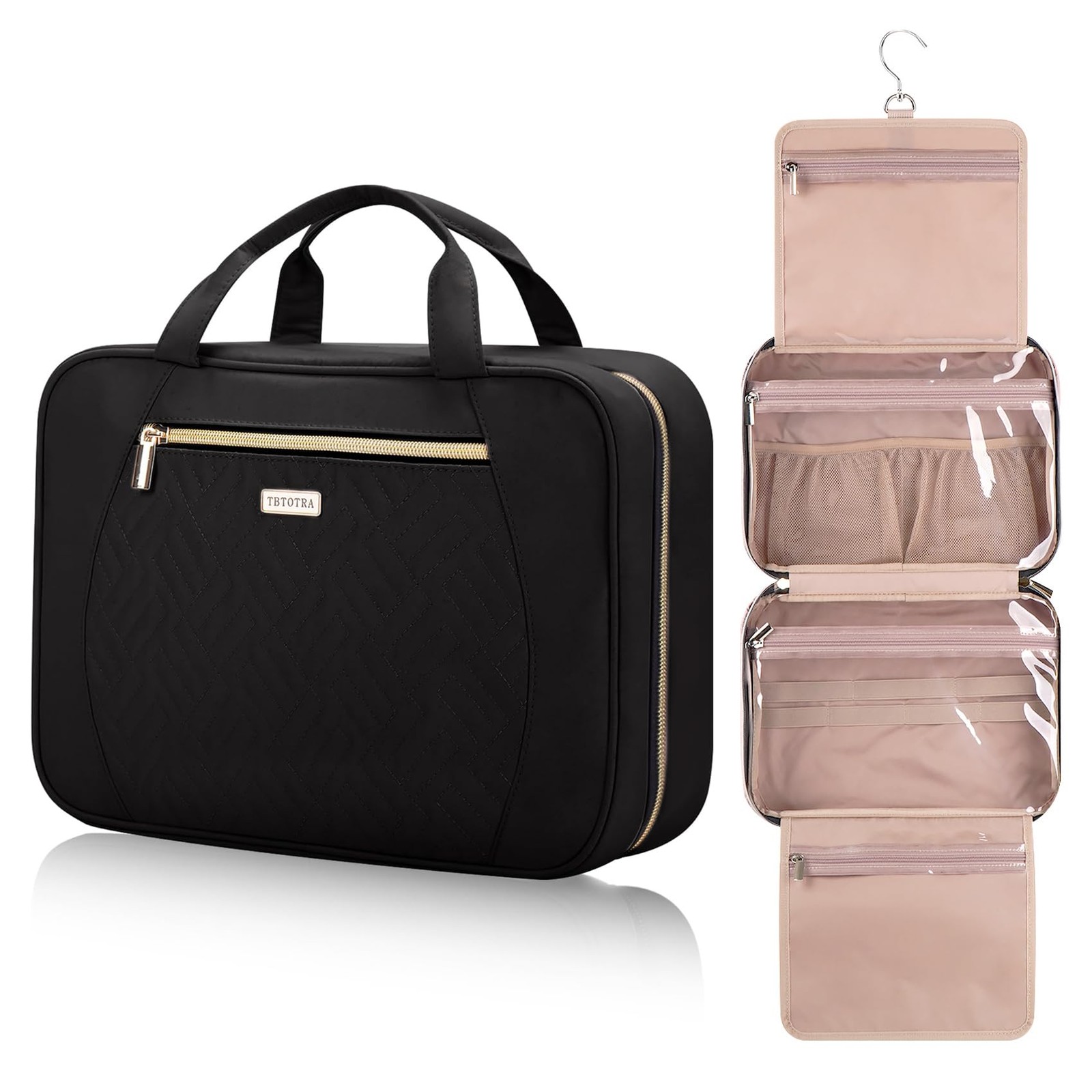 TBTOTRA Hanging Toiletry Bag Large Black