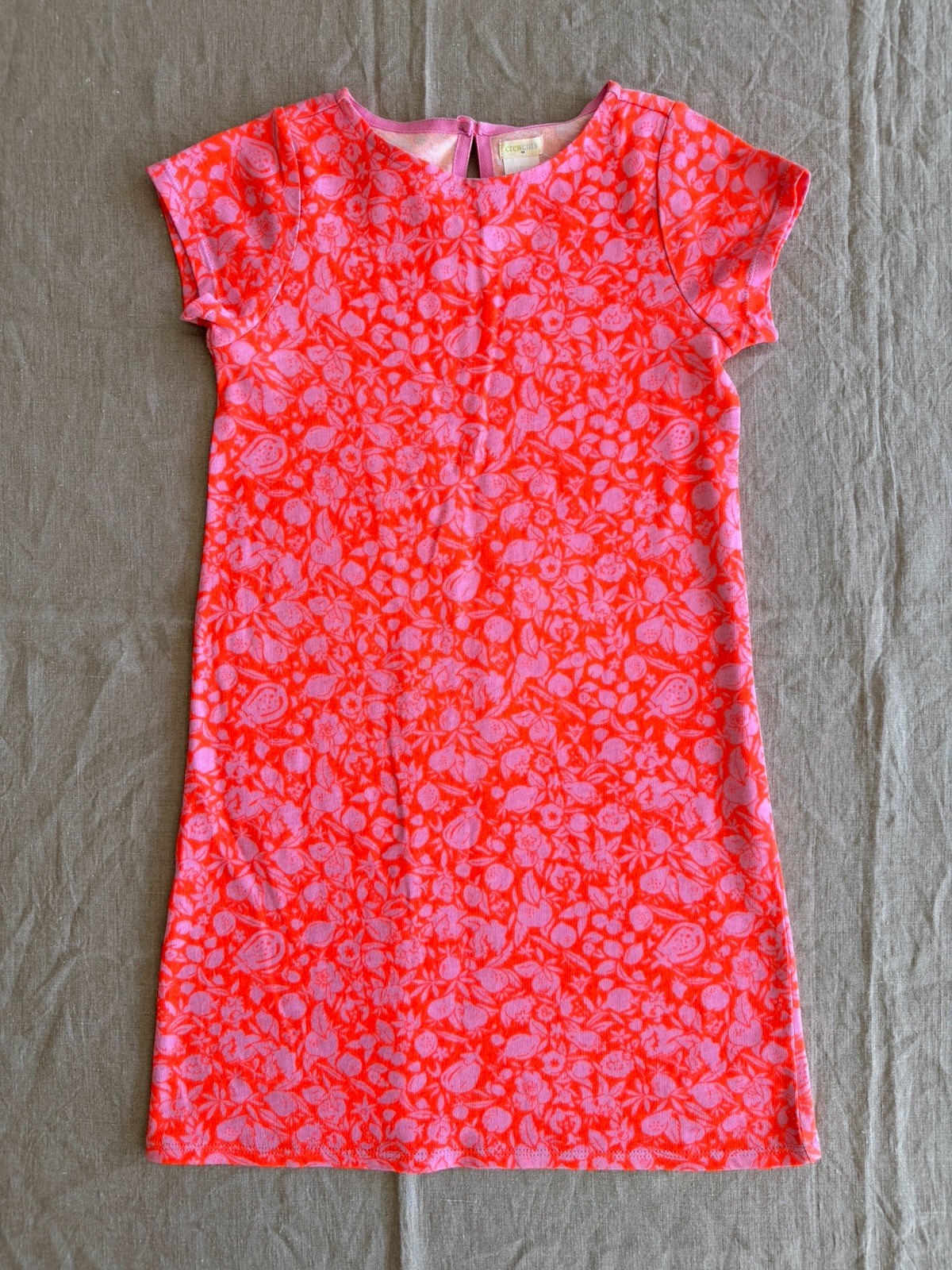 Crewcuts Shift Dress Pink Orange Floral 100% Cotton Girls Size 10 Crewcuts Shift Dress Pink Orange Floral 100% Cotton Girls Size 10
