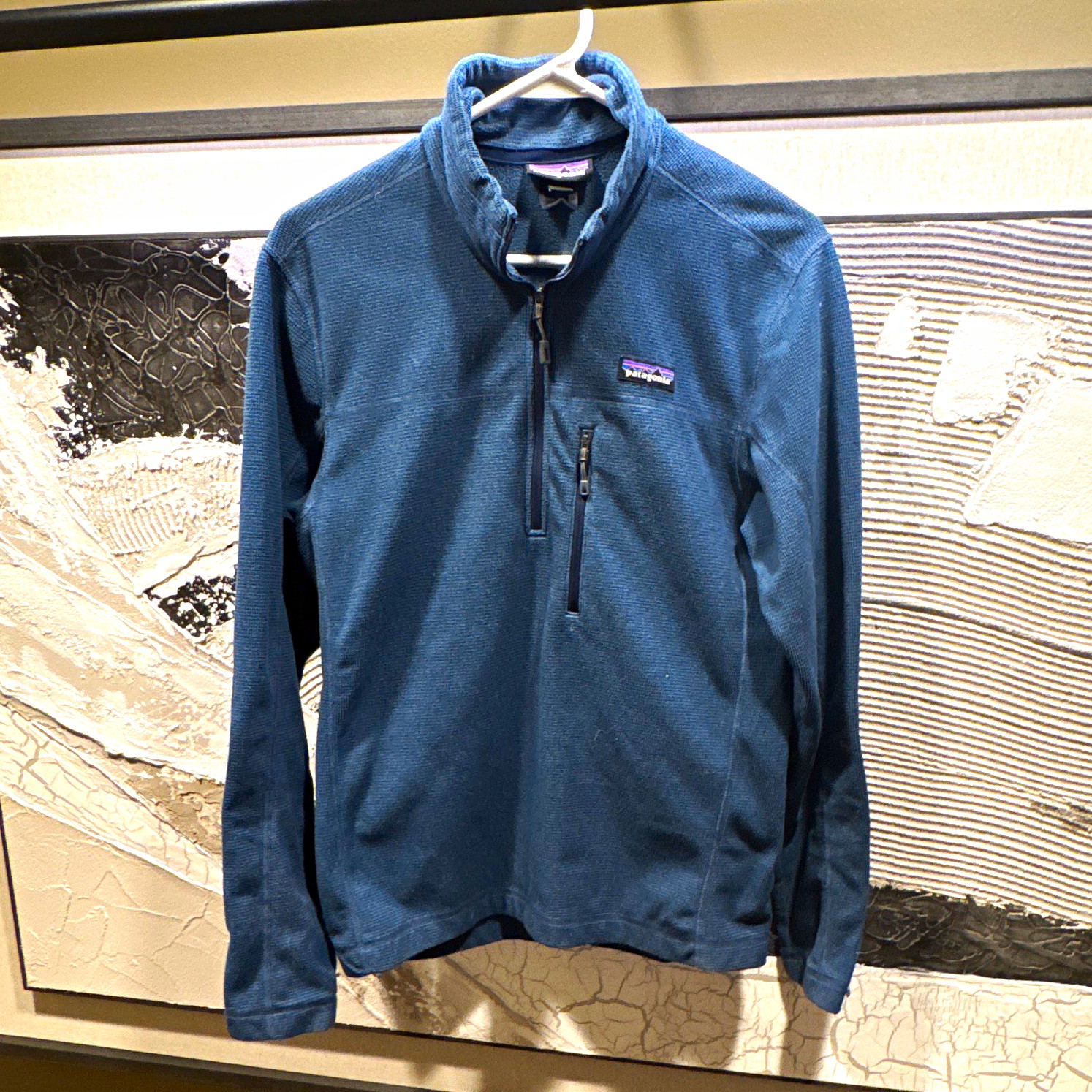 Patagonia Men\'s Blue 1/4 Zip Fleece Mock Neck Pullover Sweater Size small