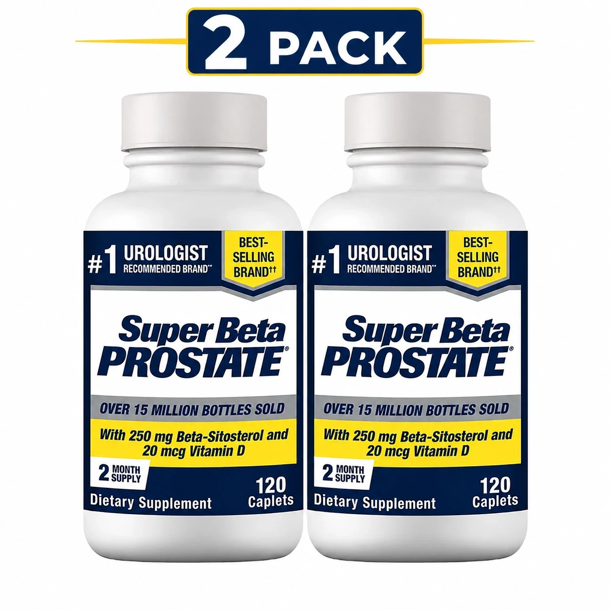 2 Pack Men\'s Health SUPER BETA PROSTATE Support Supplement Caplets 120 ct 2 Pack Men\'s Health SUPER BETA PROSTATE Support Supplement Caplets 120 ct
