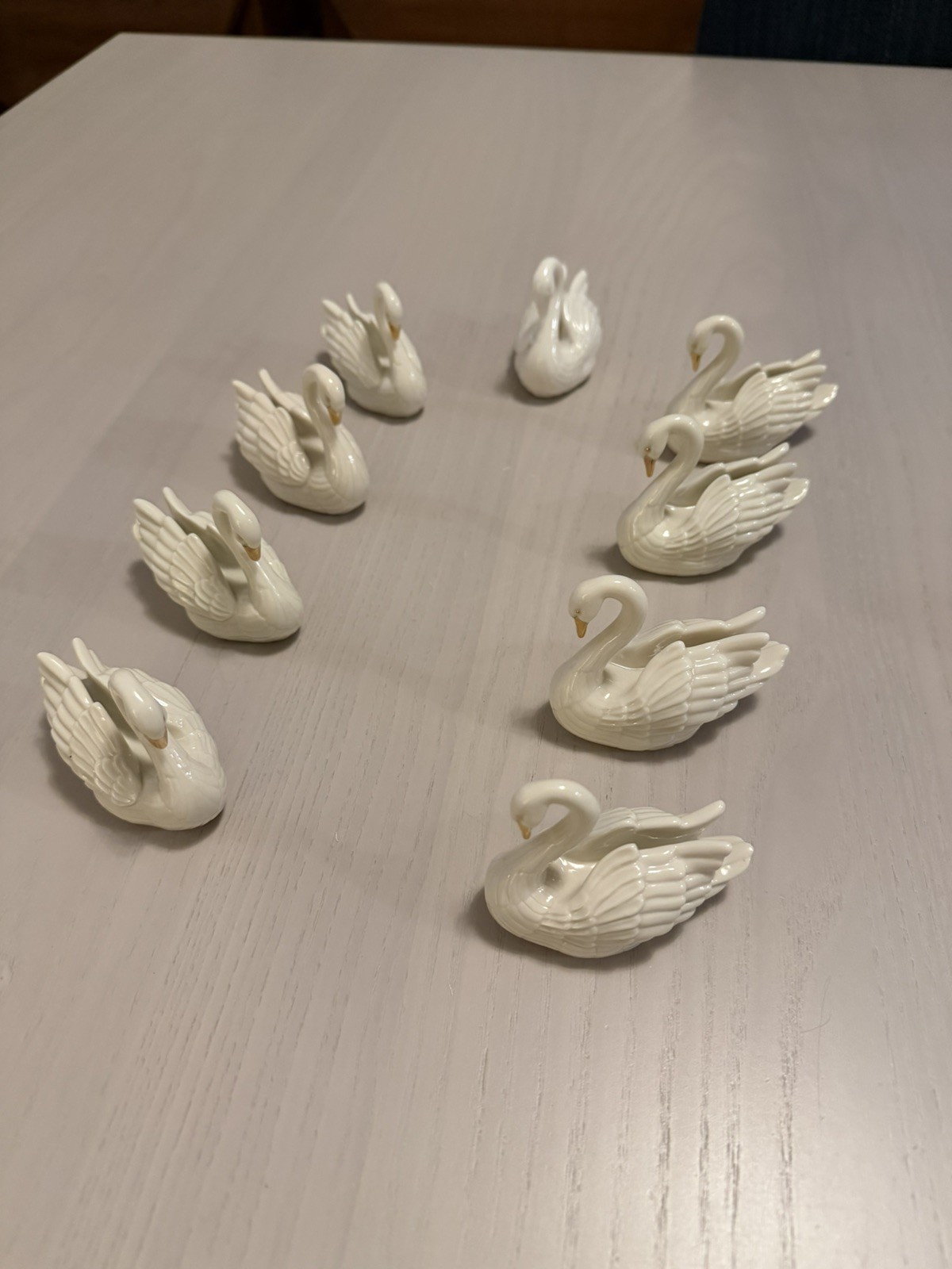 Lenox Swan Porcelain Place Card Holder 24K Gold Beak Cake Toppers