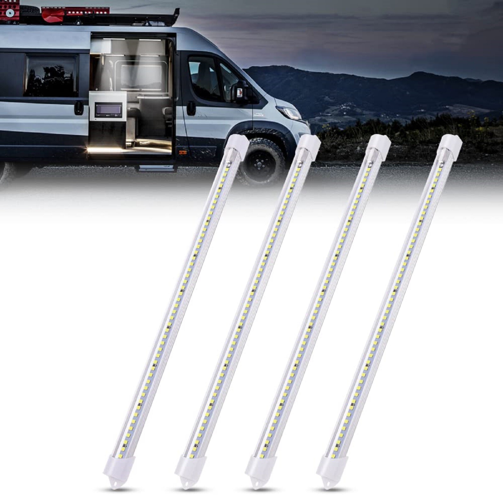 4PCS 12V RV Interior LED Light Bar 48 LEDs Light Strip 12\
