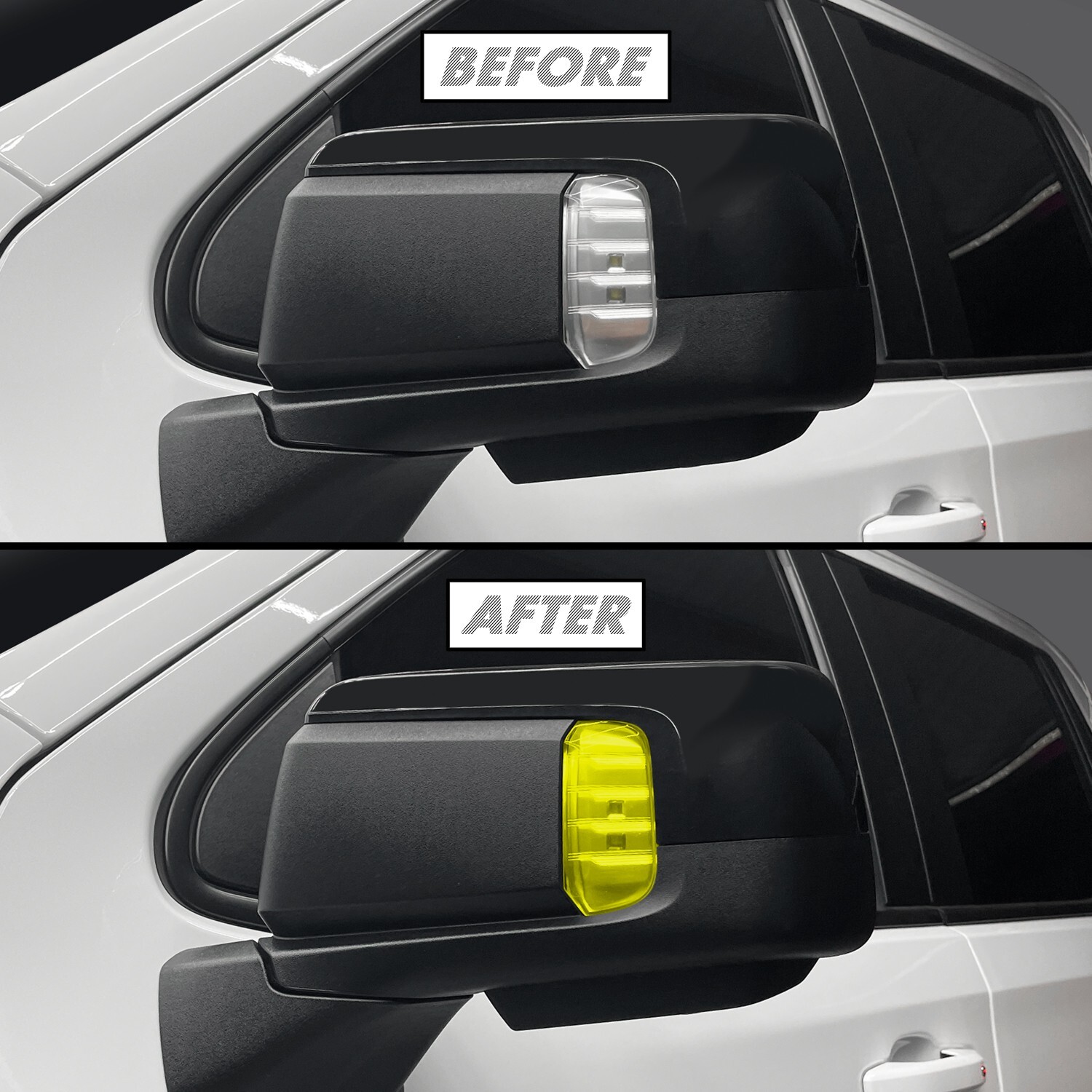 FOR 2022+ Chevy Silverado 1500 Mirror Turn Signal YELLOW Precut Vinyl Tint