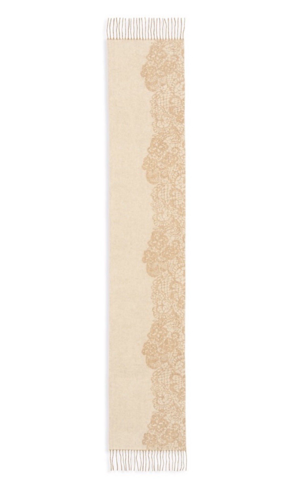 C by Bloomingdale\'s Cashmere Lace Print Scarf Ivory/Oat 11\ C by Bloomingdale\'s Cashmere Lace Print Scarf Ivory/Oat 11\