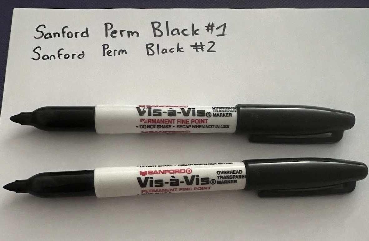 Rare Sanford Vis-A-Vis Permanent Marker BLACK Fine Point Autograph Pen