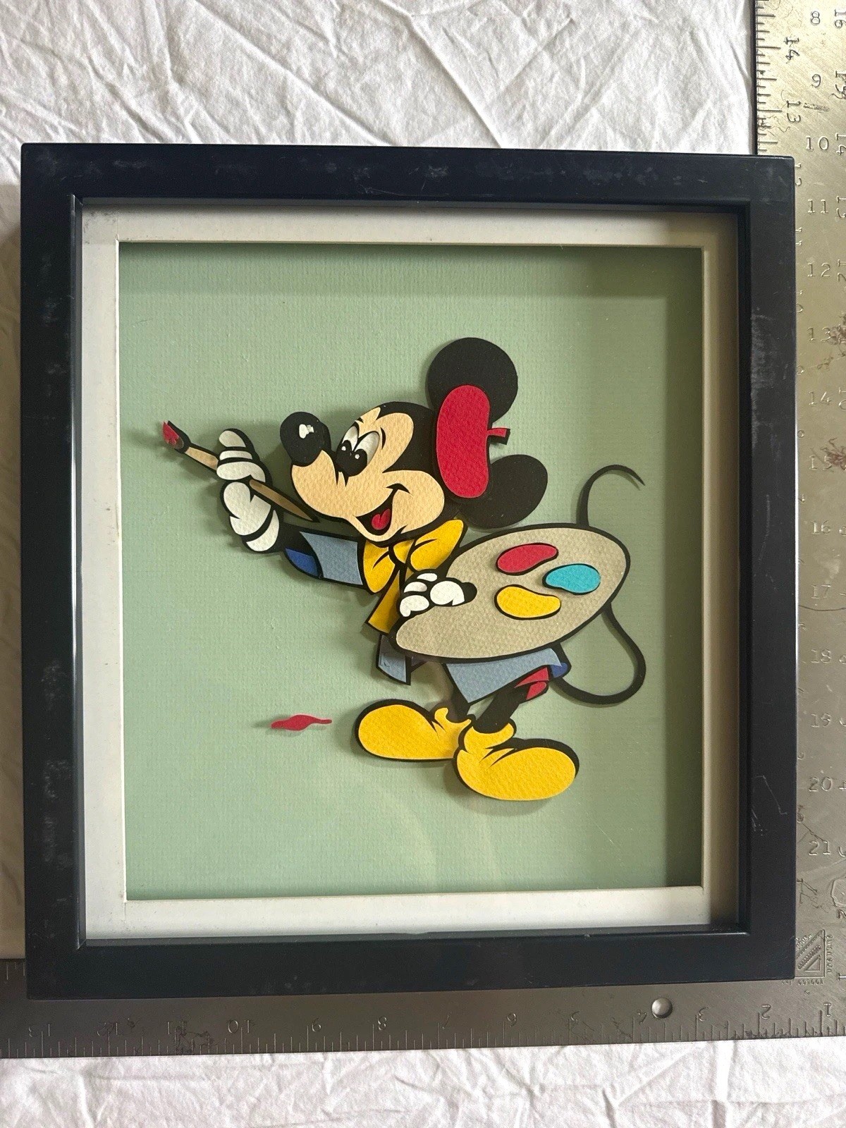 Disney Mickey Mouse Artist handcut paper artwork framed for wall