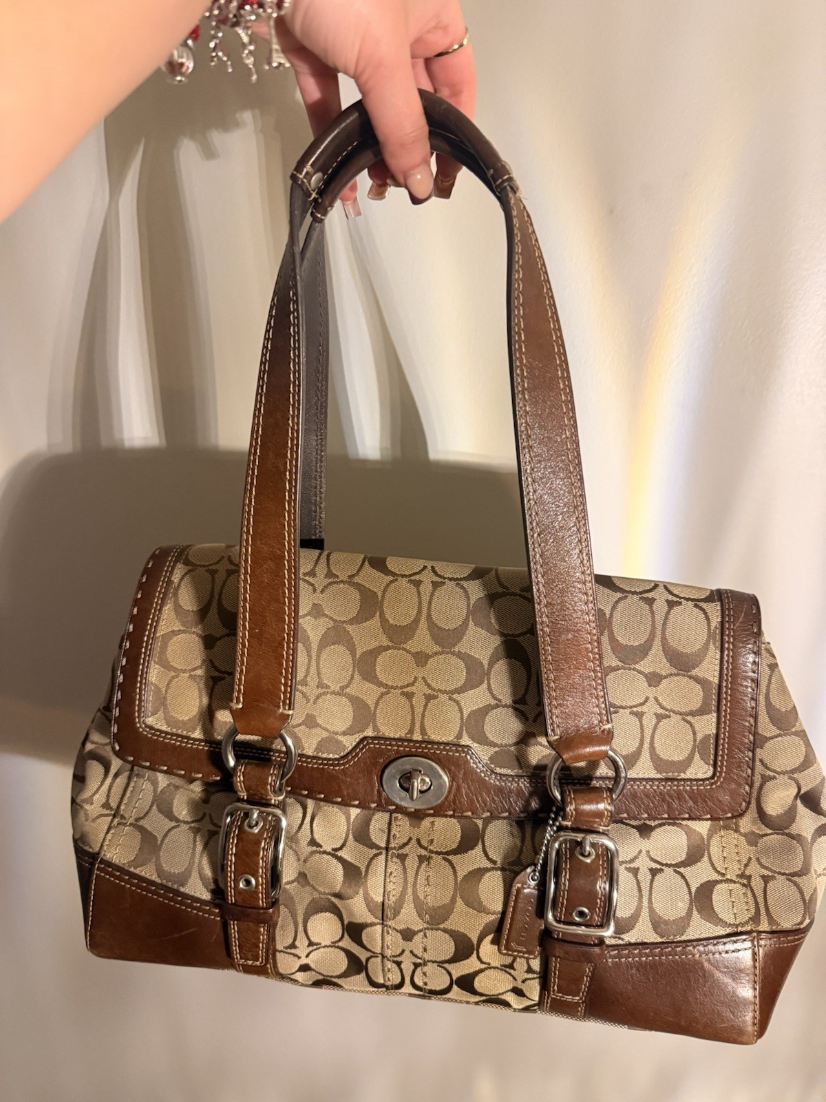 Coach Hamptons Signature Flap Satchel Coach Hamptons Signature Flap Satchel