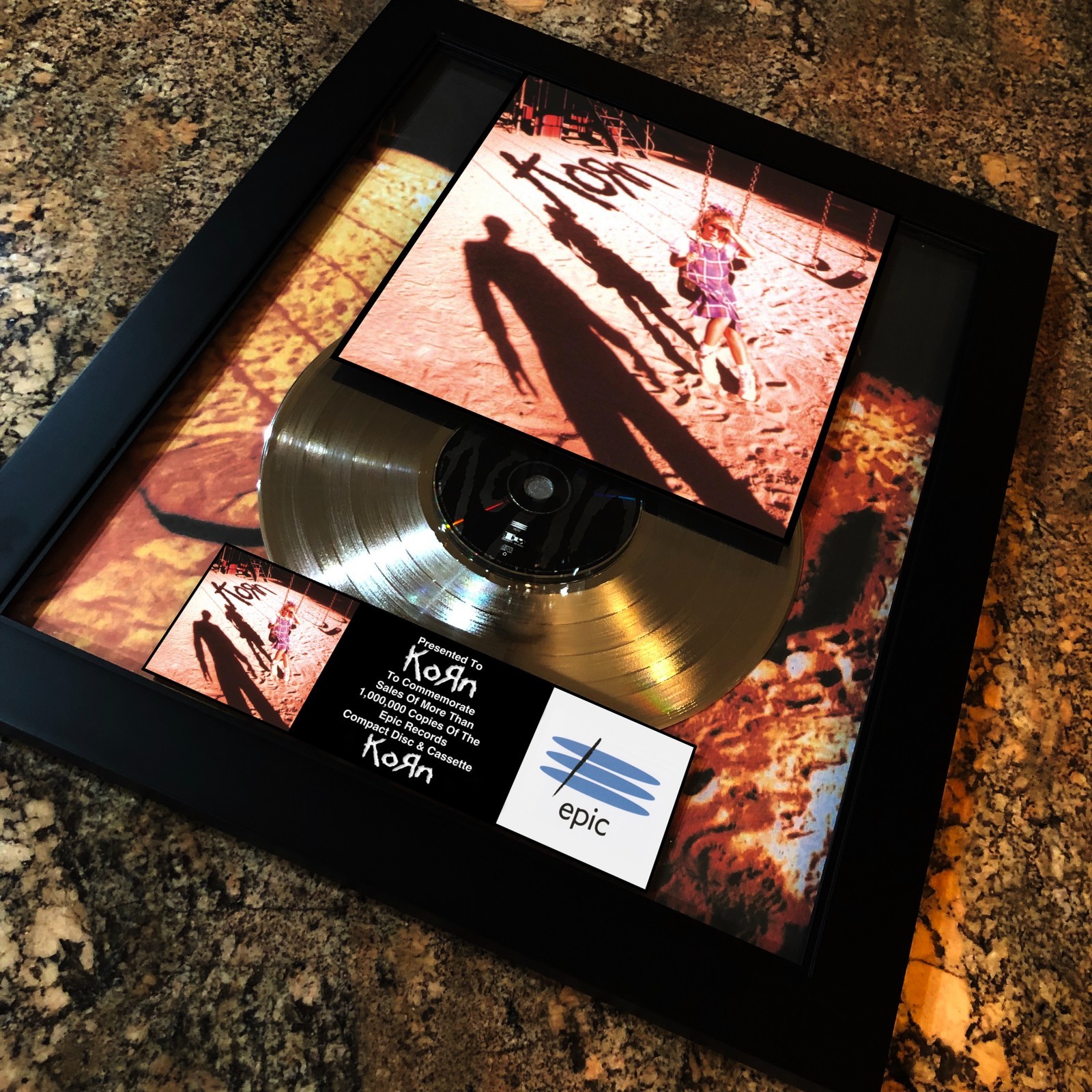 KORN ( Self Titled Album ) Platinum Music Award Vinyl LP Record CD
