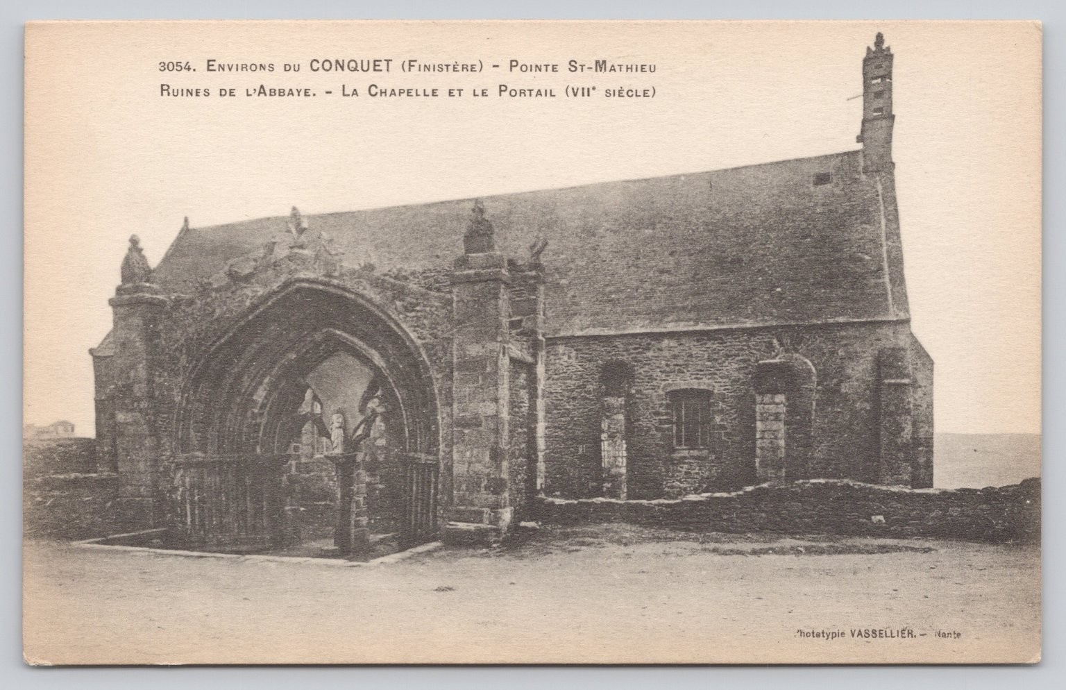 Vintage 1907-1915 Conquet Pointe St-Mathieu Abbey Ruins Postcard