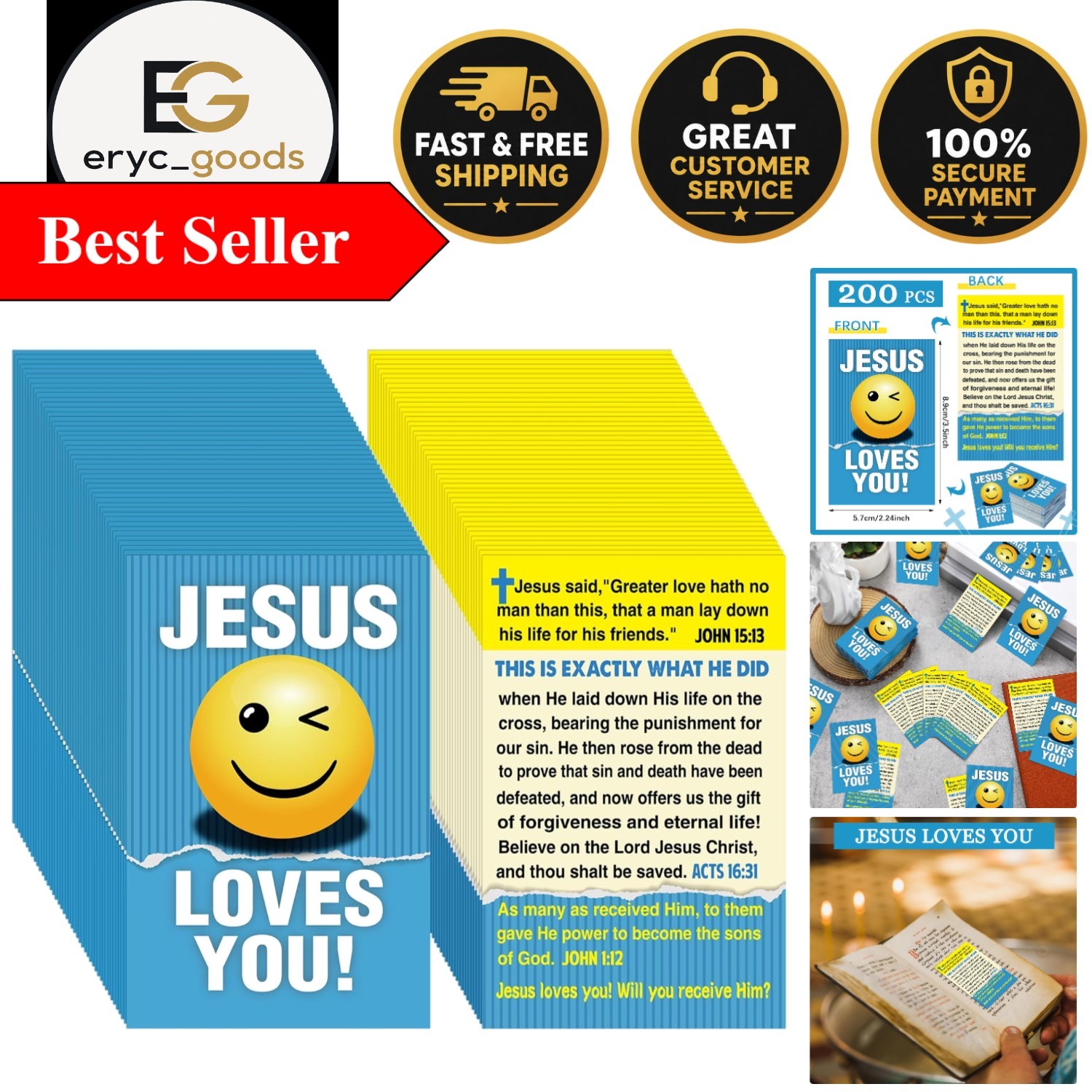 Versatile 200-Pc Salvation Cards KJV - Encourage and Inspire with Jesus' Love