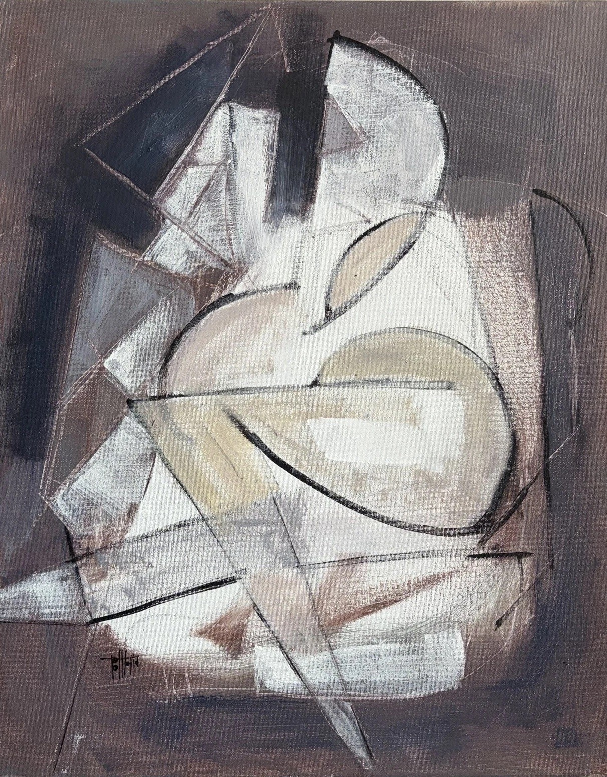 Original Modern Abstract Expressionist Cubist Art Painting Canvas 20x16