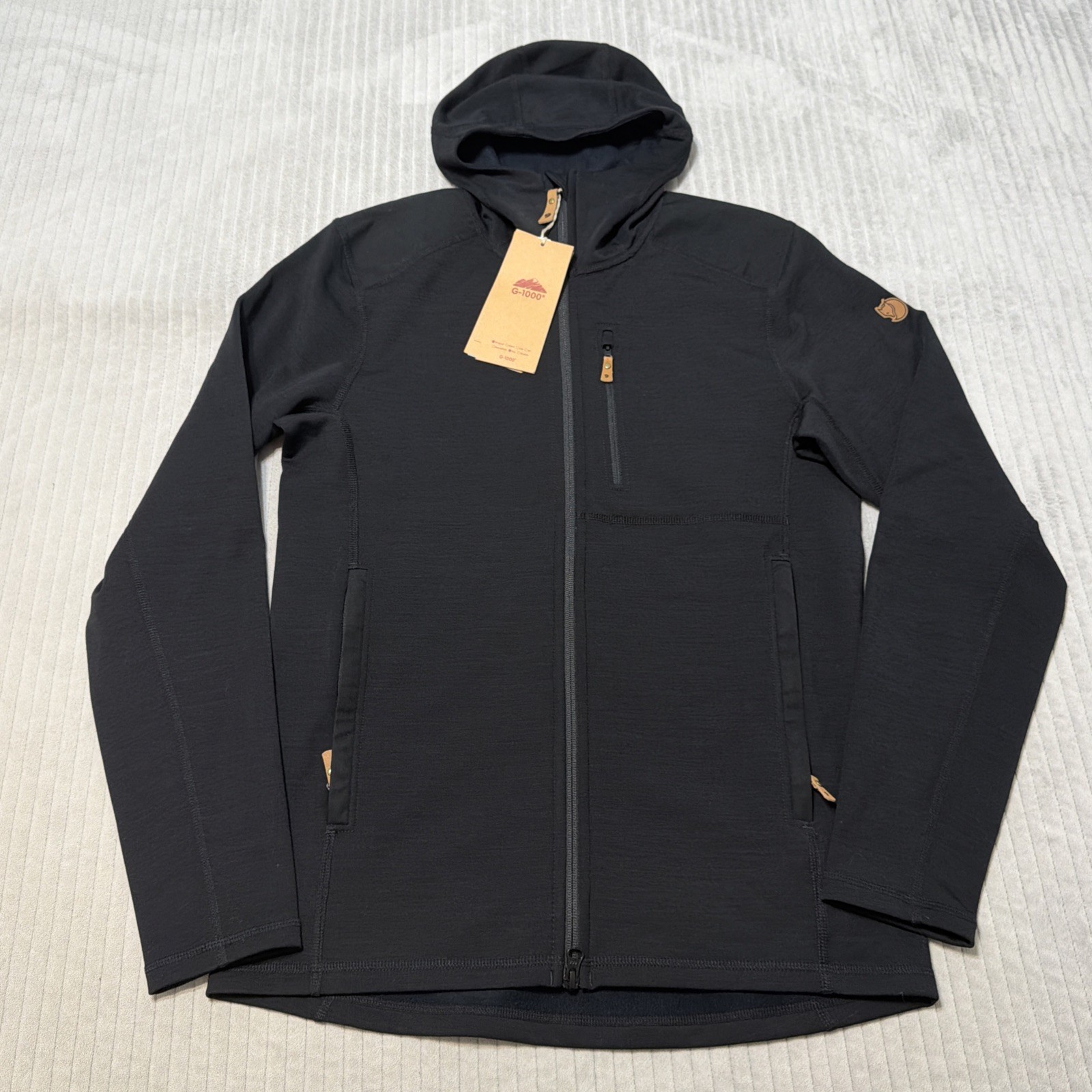 FJallraven Men Sz S Keb Fleece Hoodie Suede Black Water Wind Resistant NWT $210 FJallraven Men Sz S Keb Fleece Hoodie Suede Black Water Wind Resistant NWT $210
