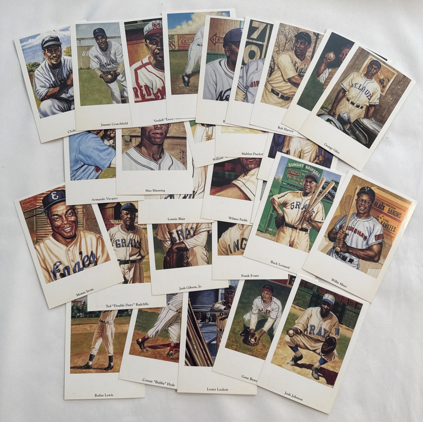 Ron Lewis Negro League Fine Arts Postcard Set Series One-1991-Hand Collated Set