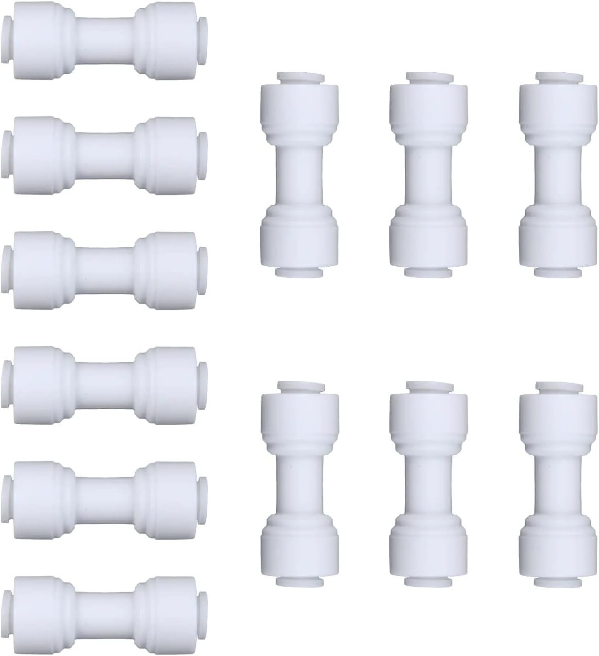 12pcs White Plastic Union Connector 1/4in Od X 1/4in Od Pushtoconnect Coupling 12pcs White Plastic Union Connector 1/4in Od X 1/4in Od Pushtoconnect Coupling